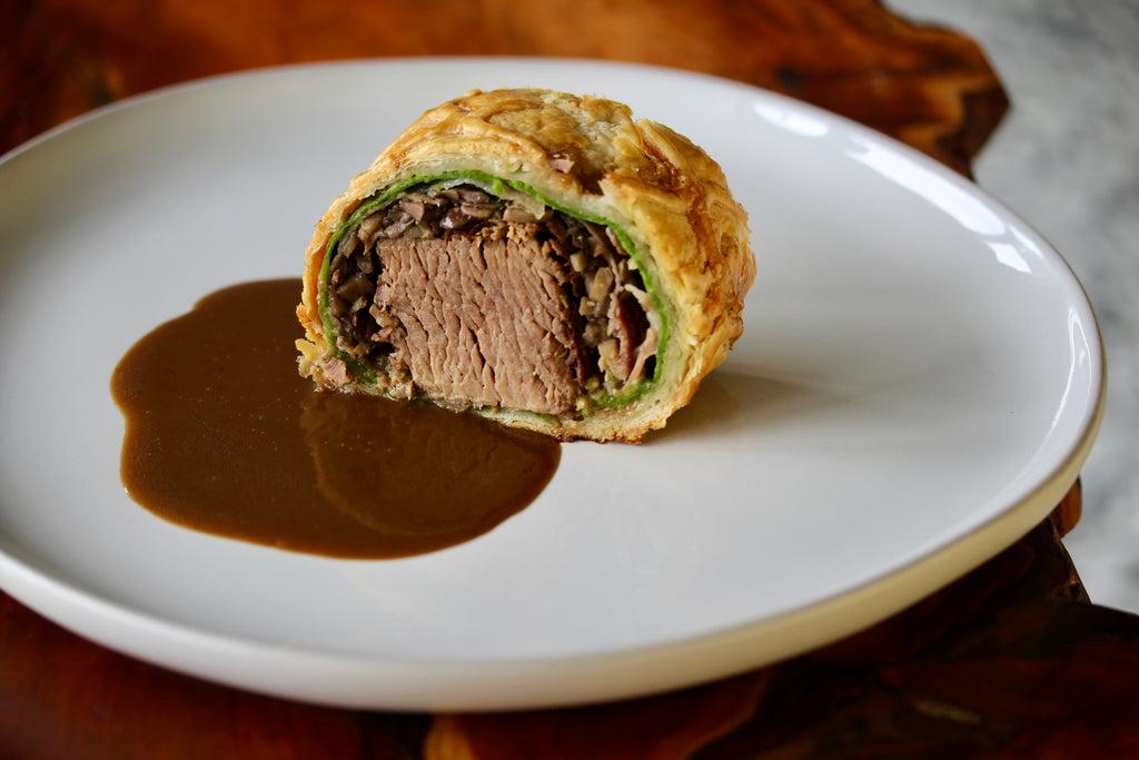 Beef wellington plated