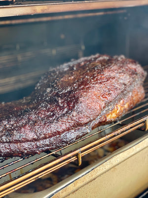 brisket in a smoker