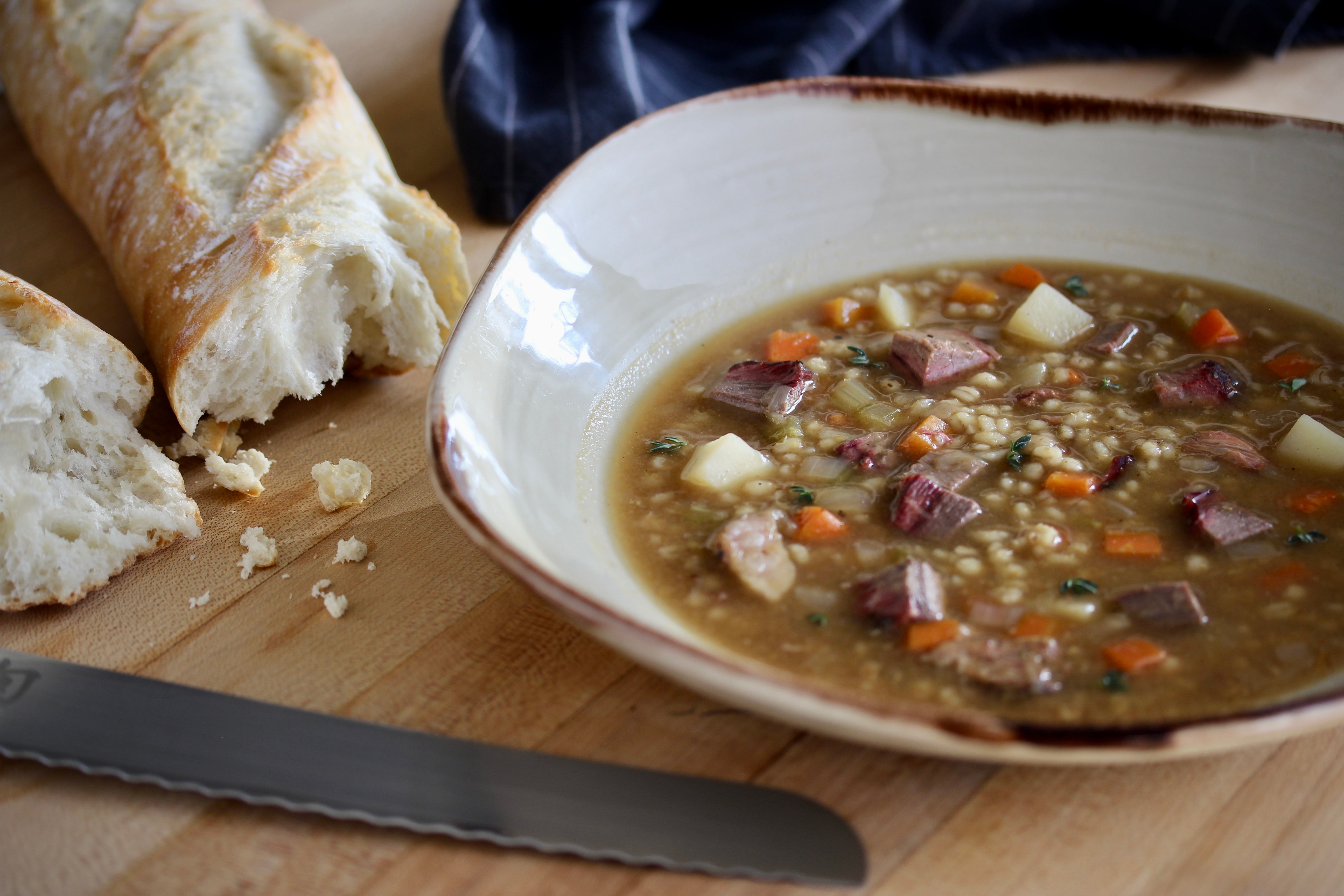 brisket and barley soup