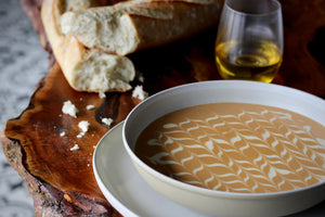 Prawn bisque baguette  chardonnay