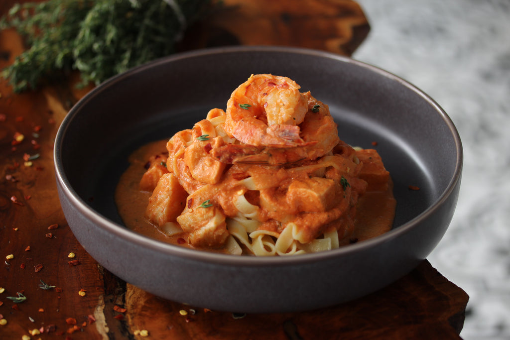 seafood medley pasta rose sauce