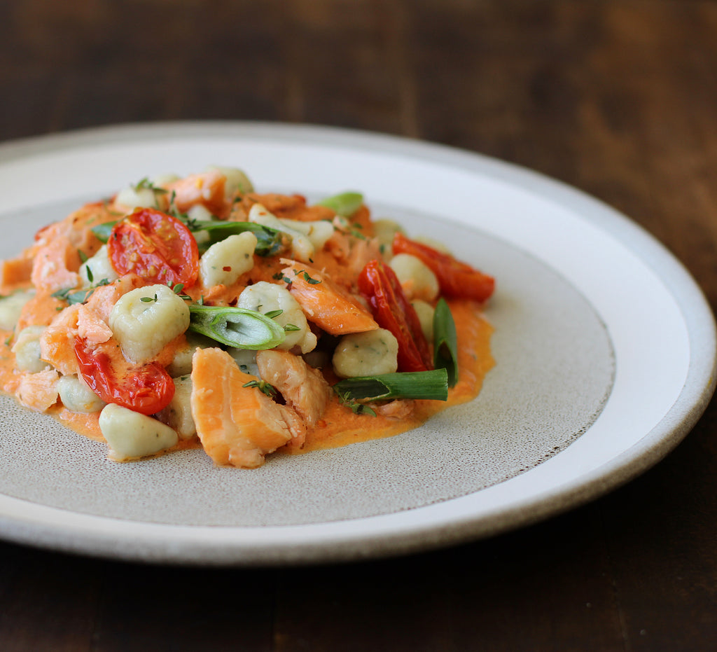 smoked salmon gnocchi in rose sauce